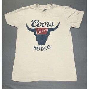 Mens Coors Banquet Rodeo Graphic Bull Horns Western Shirt Small *read